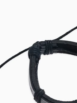 Браслеты кожаные «Батог», набор 4 шт. d=7.5 см, чёрные