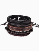 Набор браслетов «Фита», 4 шт. кожа, коричневый, d=7.5 см