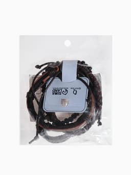 Набор браслетов «Фита», 4 шт. кожа, коричневый, d=7.5 см