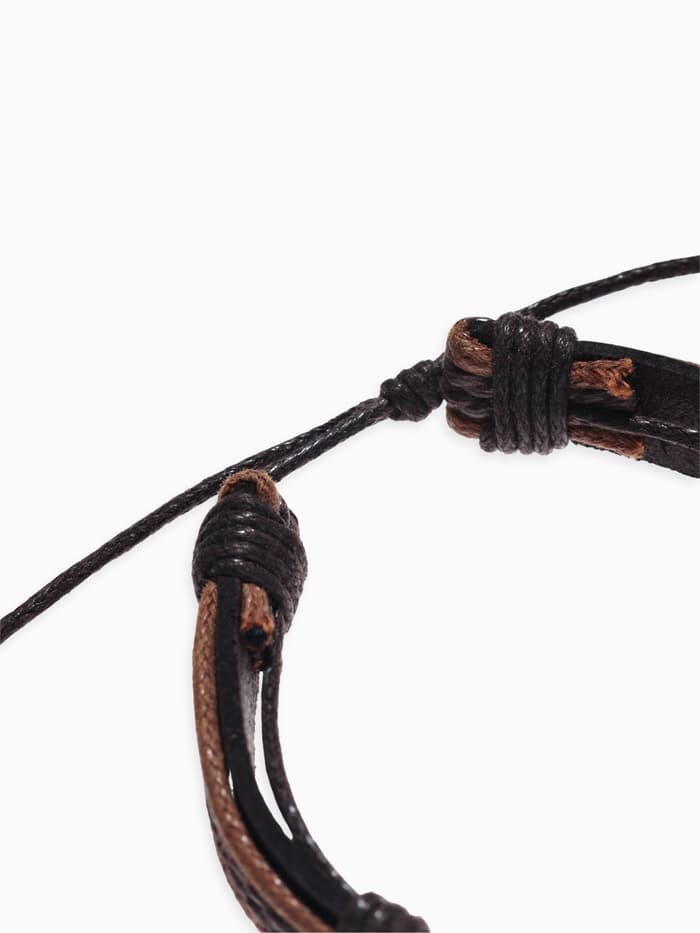 Набор браслетов «Фита», 4 шт. кожа, коричневый, d=7.5 см