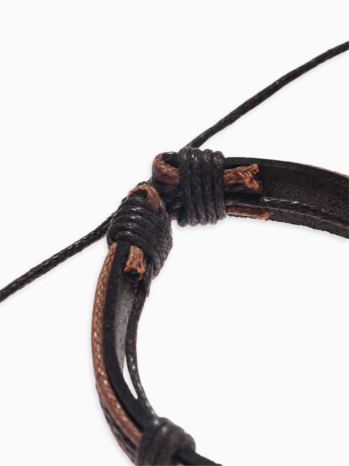 Набор браслетов «Фита», 4 шт. кожа, коричневый, d=7.5 см