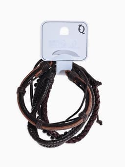 Набор браслетов «Фита», 4 шт. кожа, коричневый, d=7.5 см