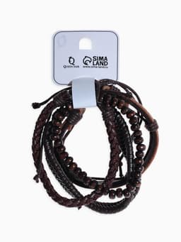 Набор браслетов «Фита», 4 шт. кожа, коричневый, d=7.5 см