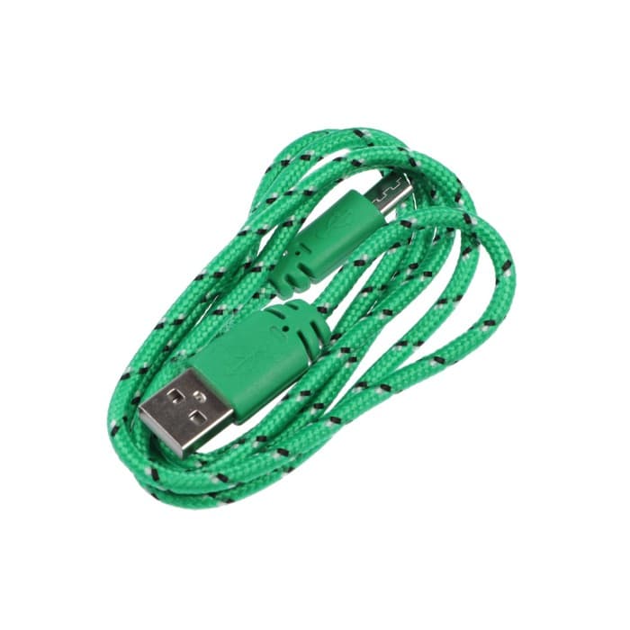 Кабель Luazon, microUSB - USB, 1 А, 0.9 м, оплётка нейлон, зелёный