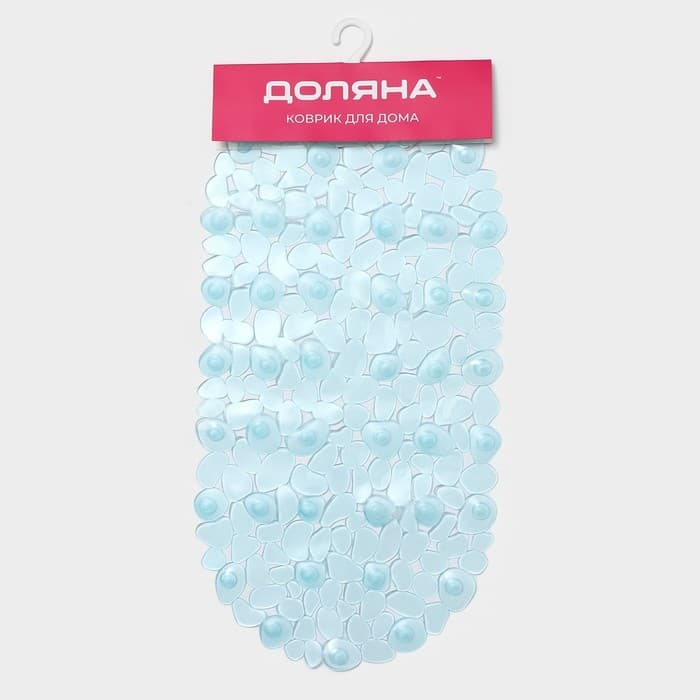 Коврик противоскользящий в ванну на присосках Доляна «Крупная галька», 35×65 см, цвет МИКС