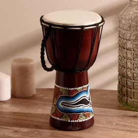 Сувенирный музыкальный инструмент «Барабан Джембе узорчатый», 30×16×16 см, МИКС
