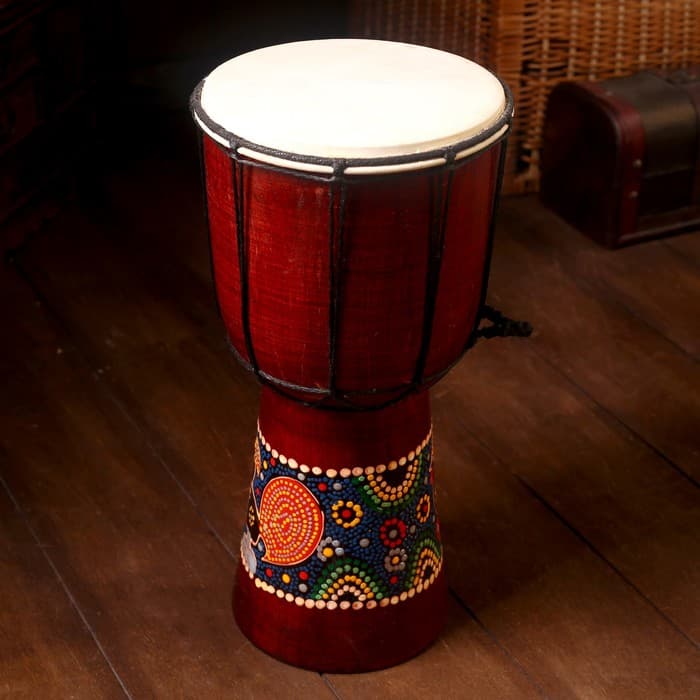 Сувенирный музыкальный инструмент «Барабан Джембе узорчатый», 30×16×16 см, МИКС