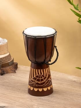 Сувенирный музыкальный инструмент «Барабан Джембе Узоры», 30×15×15 см, МИКС