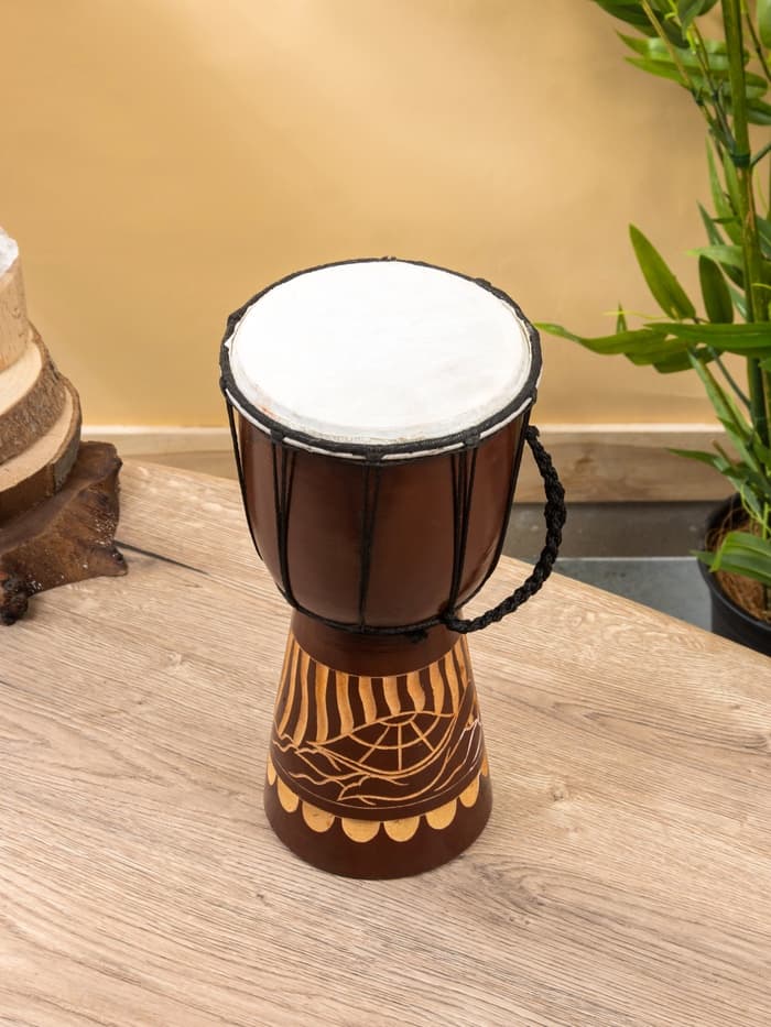 Сувенирный музыкальный инструмент «Барабан Джембе Узоры», 30×15×15 см, МИКС