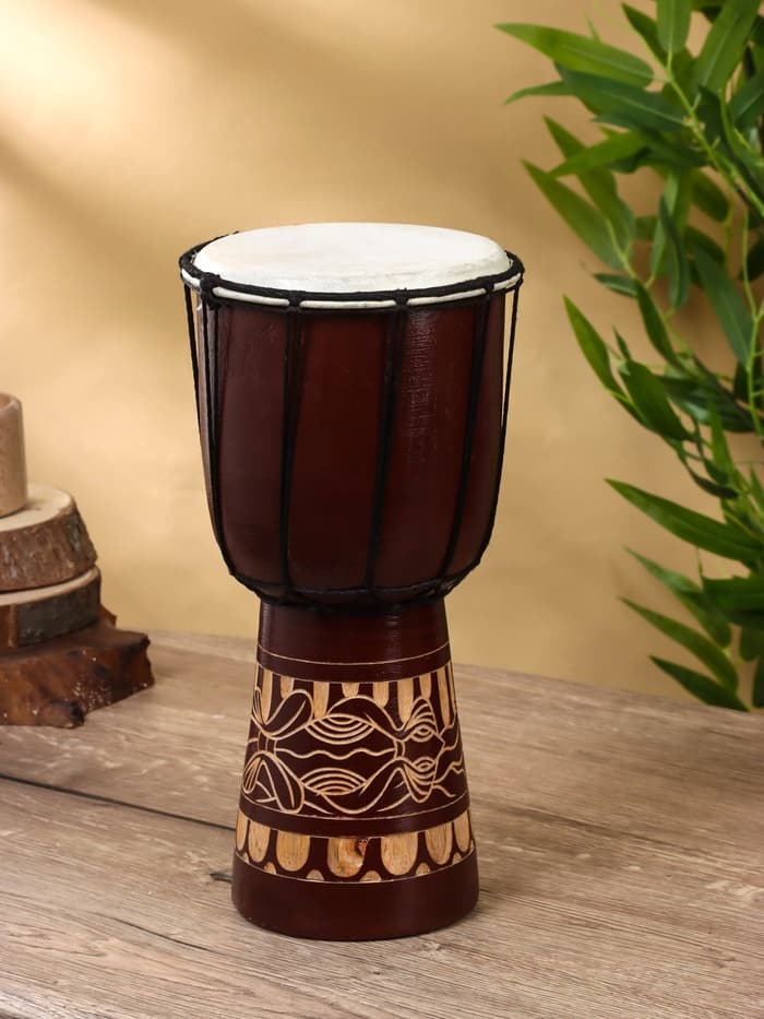Сувенирный музыкальный инструмент «Барабан Джембе Узоры», 30×15×15 см, МИКС