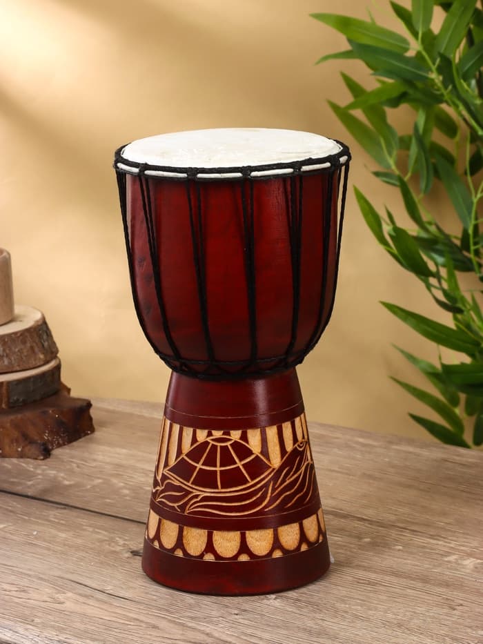 Сувенирный музыкальный инструмент «Барабан Джембе Узоры», 30×15×15 см, МИКС