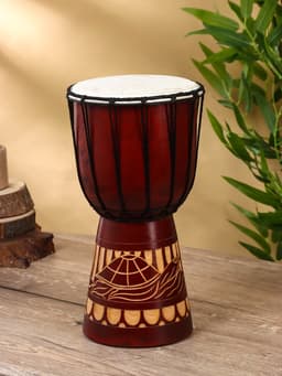 Сувенирный музыкальный инструмент «Барабан Джембе Узоры», 30×15×15 см, МИКС