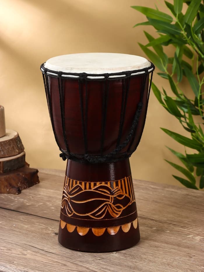 Сувенирный музыкальный инструмент «Барабан Джембе Узоры», 30×15×15 см, МИКС