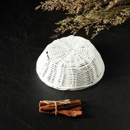 Корзинка для подачи фруктов и хлеба Доляна «Молоко», 18×6 см, пластик, плетёная, белая