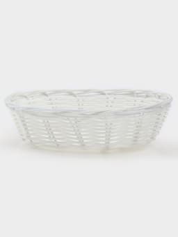 Корзинка для фруктов и хлеба Доляна «Молоко», 18×13×5 см, пластик, плётеная, белая