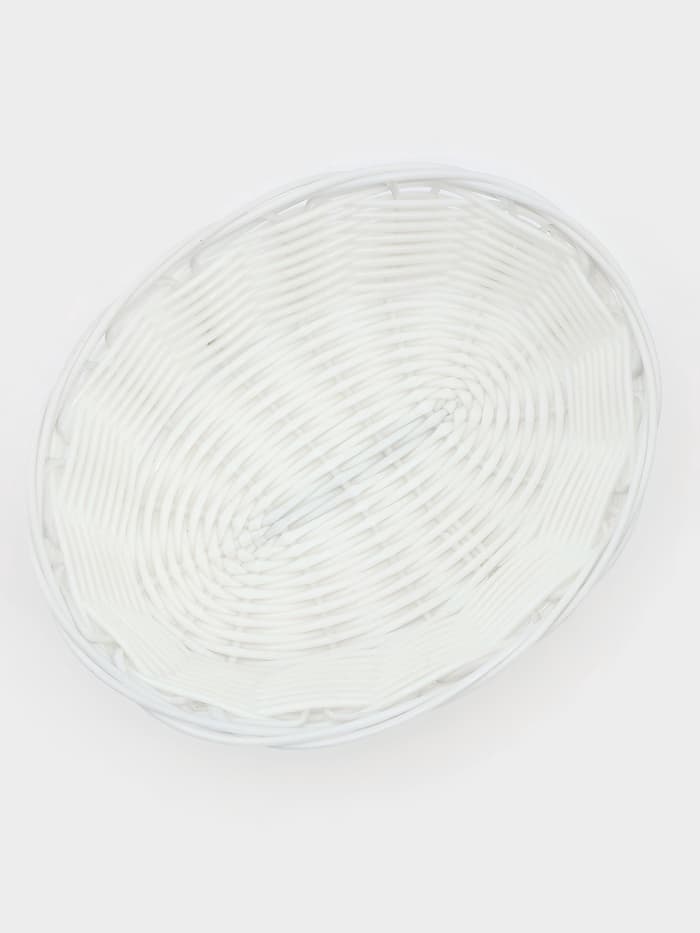 Корзинка для фруктов и хлеба Доляна «Молоко», 18×13×5 см, пластик, плётеная, белая