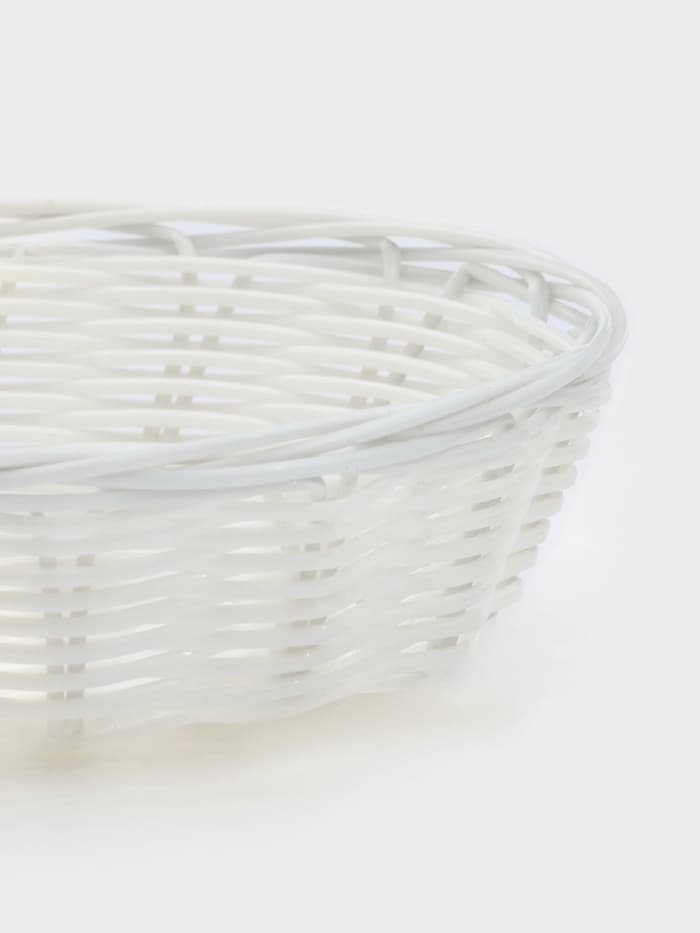 Корзинка для фруктов и хлеба Доляна «Молоко», 18×13×5 см, пластик, плётеная, белая
