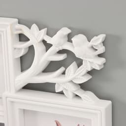 Фоторамка - коллаж на 3 фото 10×10 см, 10×15 см «Фламинго и птички», пластик, белая, 25.5×28 см