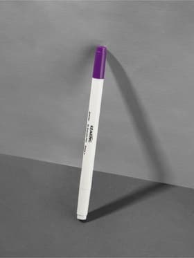 Маркер для ткани двусторонний, 16 см, самоисчезающий, удалитель чернил, фиолетовый, белый