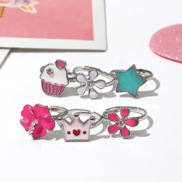 Кольцо «Выбражулька. Только для девочек», безразмерное, фасовка 36 шт. форма МИКС, цвет МИКС