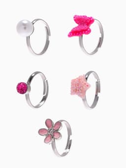 Набор детских колец «Выбражулька. Красота», 5 шт. розовый, безразмерные