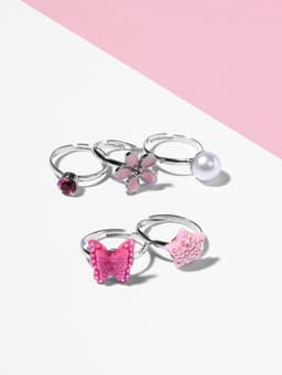 Набор детских колец «Выбражулька. Красота», 5 шт. розовый, безразмерные