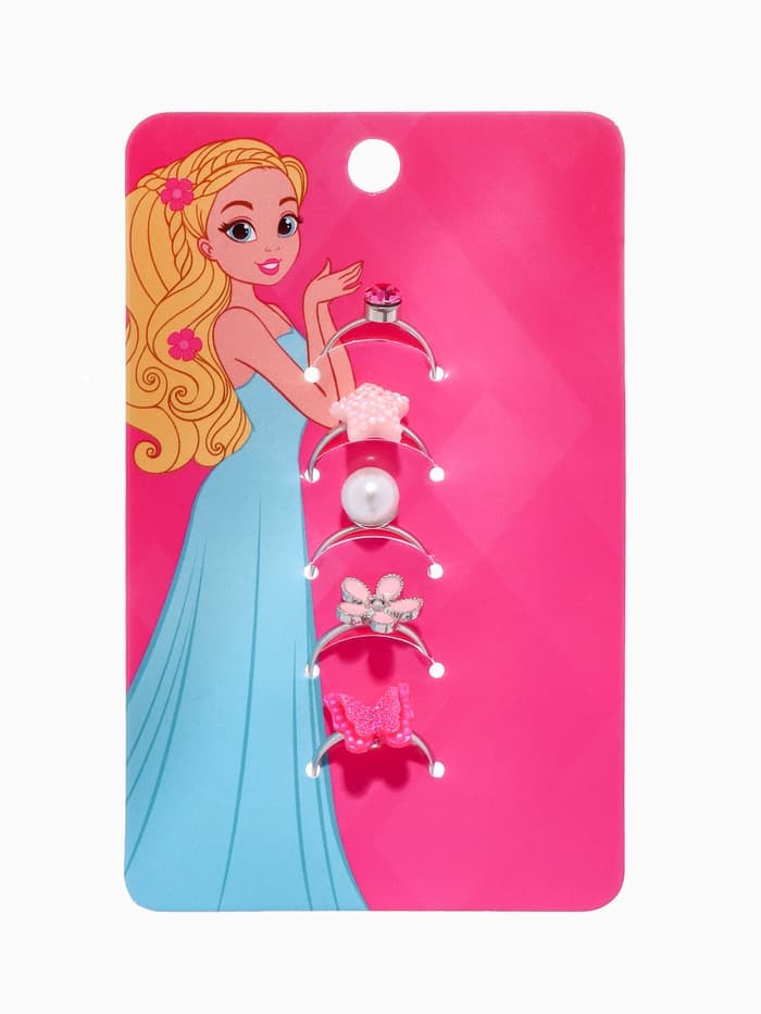 Набор детских колец «Выбражулька. Красота», 5 шт. розовый, безразмерные