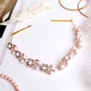 Аксессуар для волос «Моника», на невидимках, цветы с бусинами, 23 см, золото