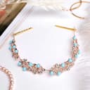 Аксессуар для волос «Моника», на невидимках, цветы с голубыми бусинами, 23 см