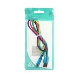 Кабель Luazon, Type-C - USB, 2 A, 1 м, оплётка нейлон, разноцветный
