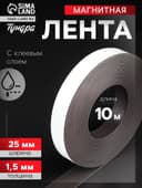 Магнитная лента ТУНДРА, с клеевым слоем, 25×1.5 мм, длина 10 м