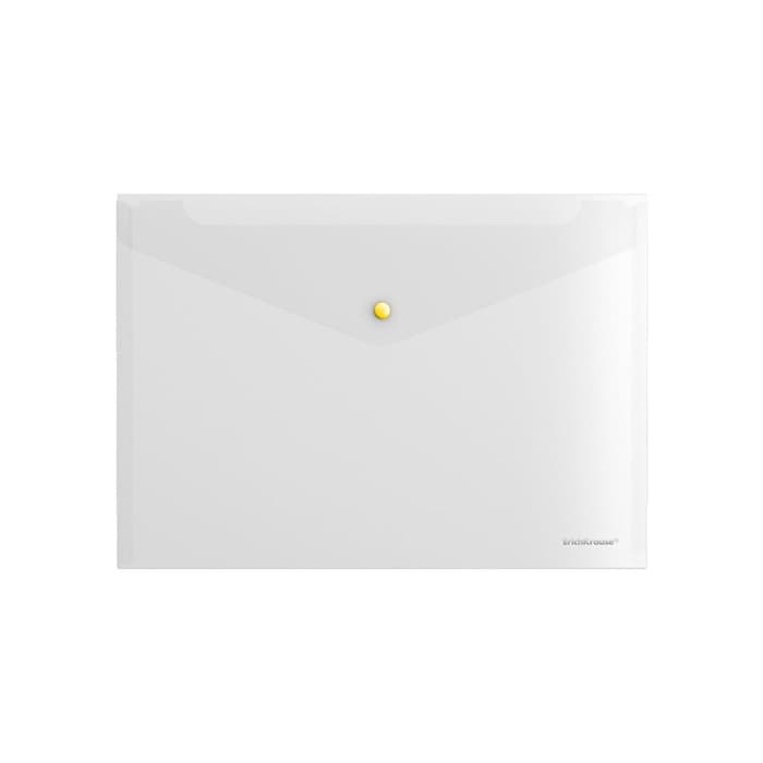 Папка-конверт на кнопке А4, 160 мкм, ErichKrause Glossy Clear, глянцевая, с цветной кнопкой, прозрачная, микс