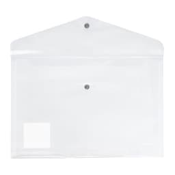 Папка-конверт на кнопке А4, 160 мкм, ErichKrause Glossy Clear, глянцевая, с цветной кнопкой, прозрачная, микс