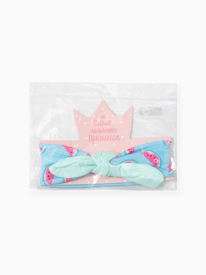 Повязка на голову для девочки «Крошка Я. Арбузик», размер 46-48, бирюзовая