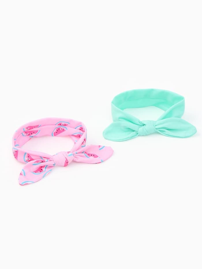 Повязки на голову для девочки «Крошка Я. Арбузик», 2 шт., размер 46-48, розовая, бирюзовая