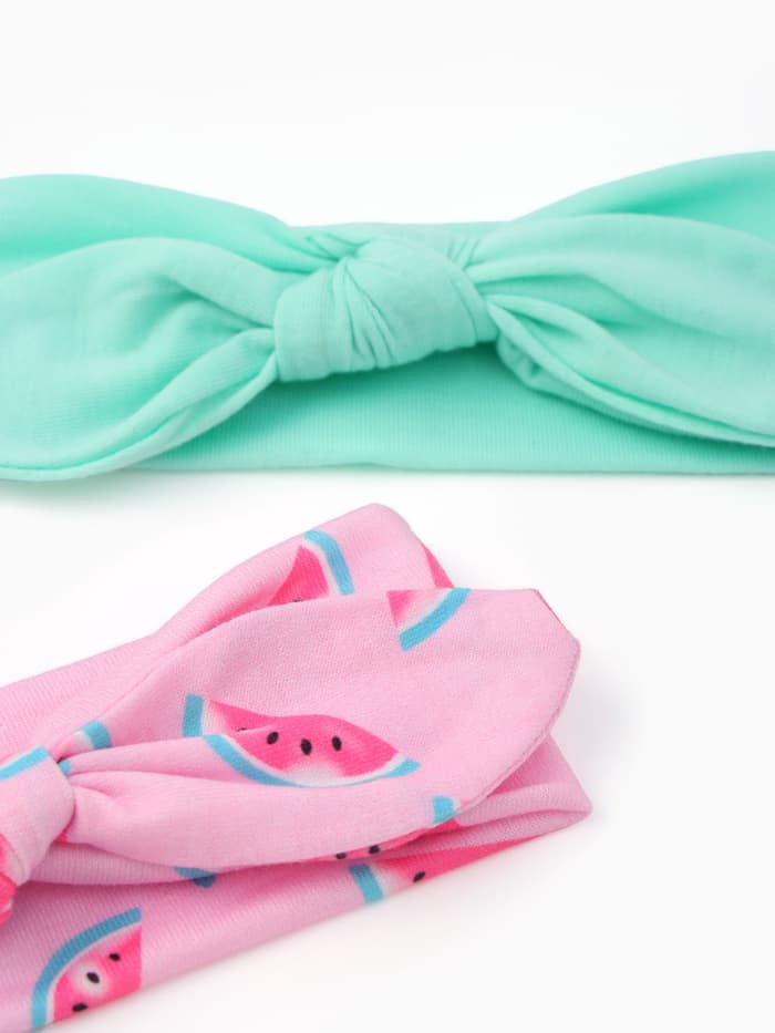 Повязки на голову для девочки «Крошка Я. Арбузик», 2 шт., размер 46-48, розовая, бирюзовая