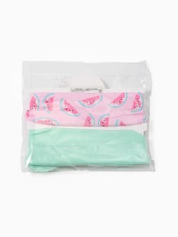 Повязки на голову для девочки «Крошка Я. Арбузик», 2 шт., размер 46-48, розовая, бирюзовая