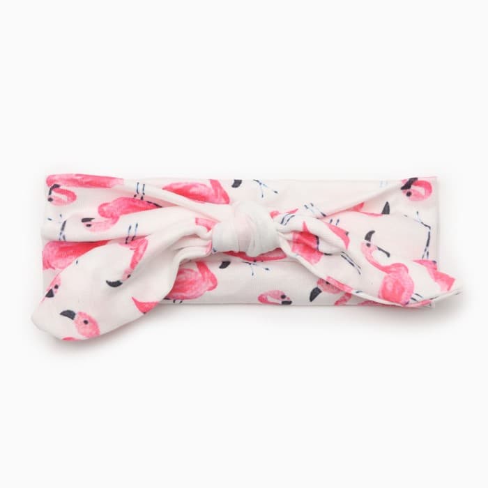 Повязки на голову для девочки «Крошка Я. Фламинго», 2 шт., размер 46-48, белая, розовая