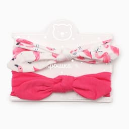 Повязки на голову для девочки «Крошка Я. Фламинго», 2 шт., размер 46-48, белая, розовая