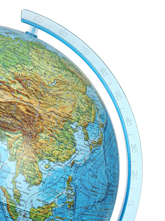 Интерактивный глобус физико-политический, диаметр 320 мм, с подсветкой