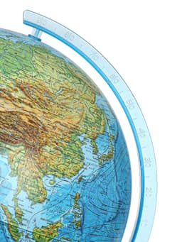 Интерактивный глобус физико-политический, диаметр 320 мм, с подсветкой