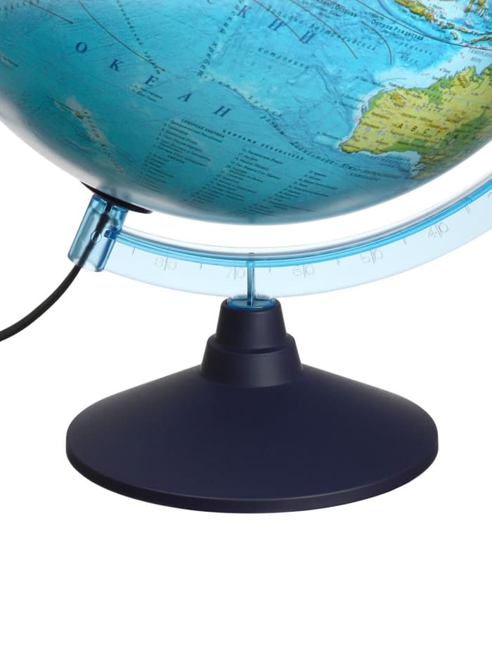 Интерактивный глобус физико-политический, диаметр 320 мм, с подсветкой