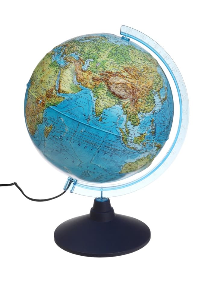 Глобус физико-политический «Глобен», интерактивный, диаметр 250 мм, рельефный, с подсветкой, с очками
