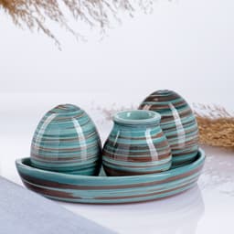 Набор для специй Борисовская керамика «Скандинавия», 5 предметов, бирюзовый