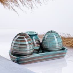 Набор для специй Борисовская керамика «Скандинавия», 5 предметов, бирюзовый