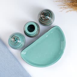 Набор для специй Борисовская керамика «Скандинавия», 5 предметов, бирюзовый