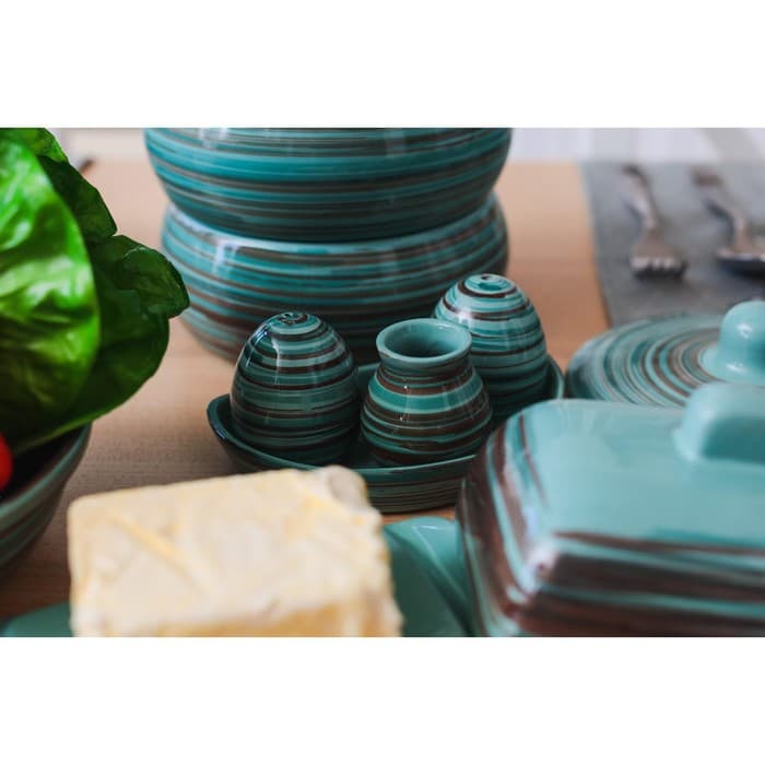 Набор для специй Борисовская керамика «Скандинавия», 5 предметов, бирюзовый