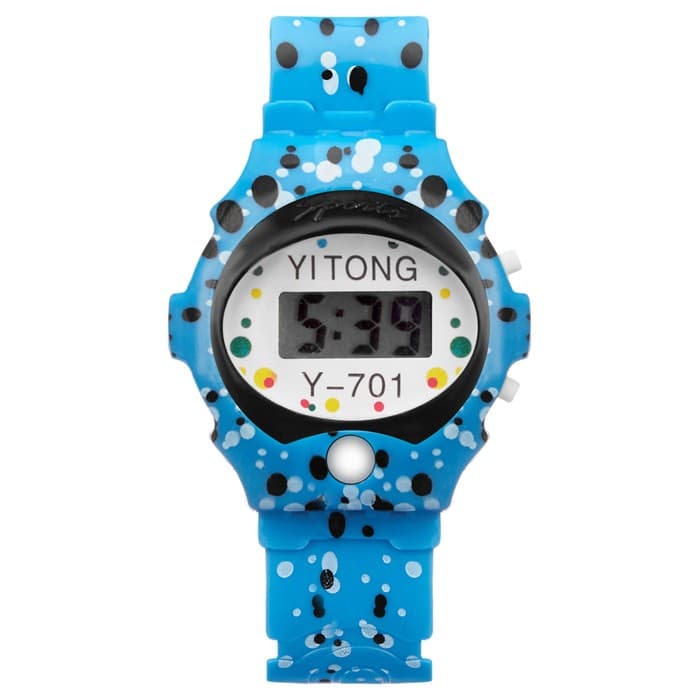 Часы наручные детские электронные «Пупырка», ремешок силикон, l-23 см, синий