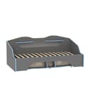 Кровать «Индиго 11.03», с подсветкой, с ортопедическим основанием, 2050×1125×831 мм, цвет тёмно-серый/графит