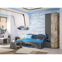 Кровать «Индиго 11.03», с подсветкой, с ортопедическим основанием, 2050×1125×831 мм, цвет тёмно-серый/графит